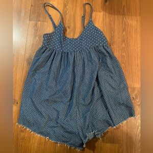 Oneteaspoon denim romper with polka dots